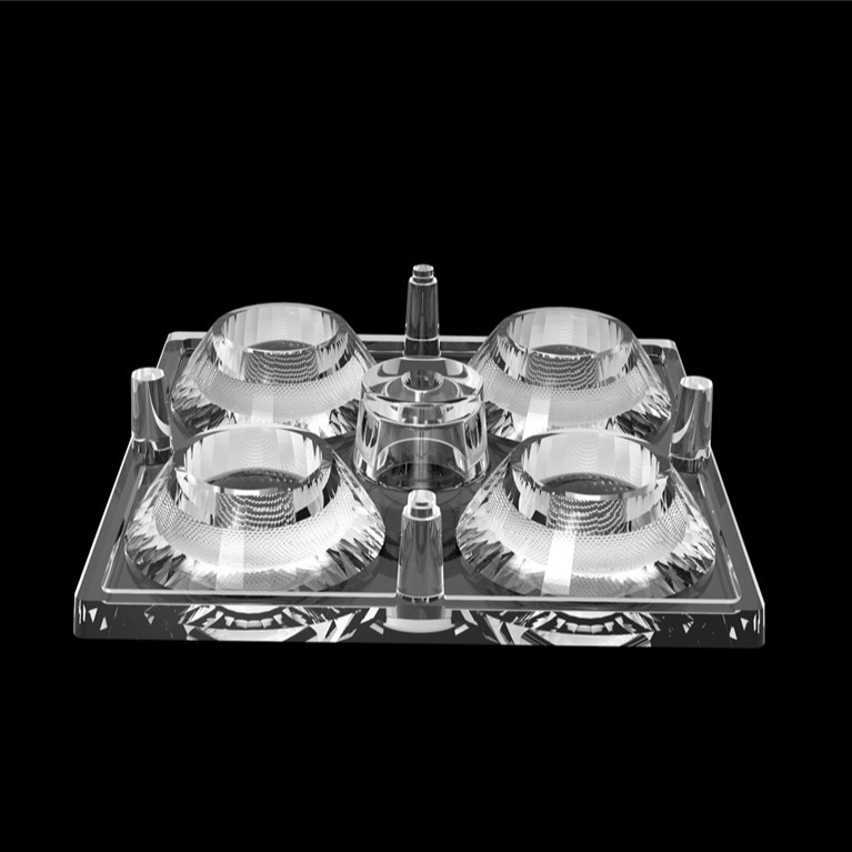50 * 50mm 30 درجة 4 في 1 عدسة ضوء LED مواد الكمبيوتر الخاصة بإضاءة الفيضانات SMD7070 / 5050/4 * 3030 LED