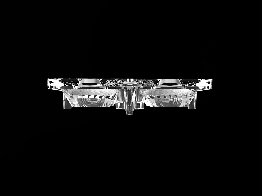 50 * 50mm 30 درجة 4 في 1 عدسة ضوء LED مواد الكمبيوتر الخاصة بإضاءة الفيضانات SMD7070 / 5050/4 * 3030 LED