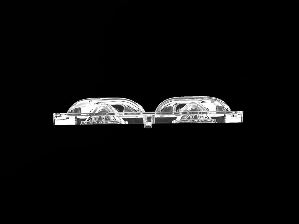 50 * 50mm TYPE2 غير متماثل 4 في 1 عدسة ضوئية LED مواد الكمبيوتر الخاصة بإضاءة الفيضانات SMD7070 / 5050/4 * 3030 LED