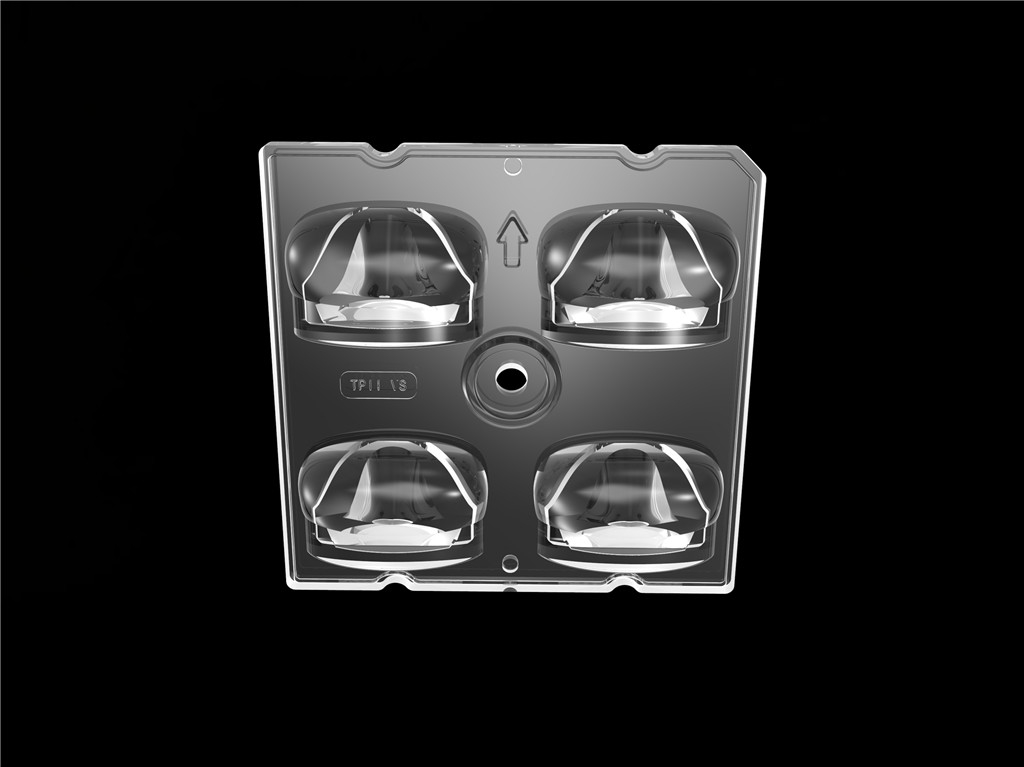 50 * 50mm 55 * 152 درجة / TYPE2-VS 4 في 1 عدسة ضوء LED مواد الكمبيوتر الخاصة بوحدة ضوء الشارع LED SMD3535/5050LED