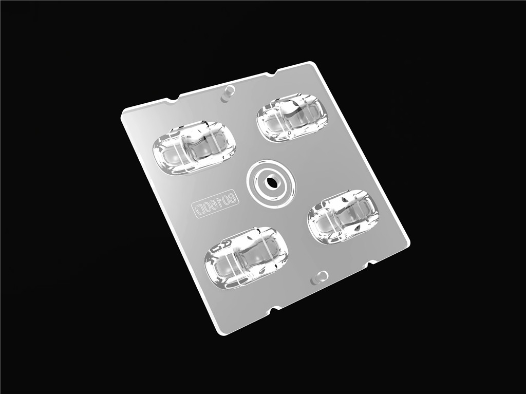 4IN1 50 * 50mm 80 * 160 درجة زاوية شعاع العدسة LED Street Lighting Module للإضاءة البلدية