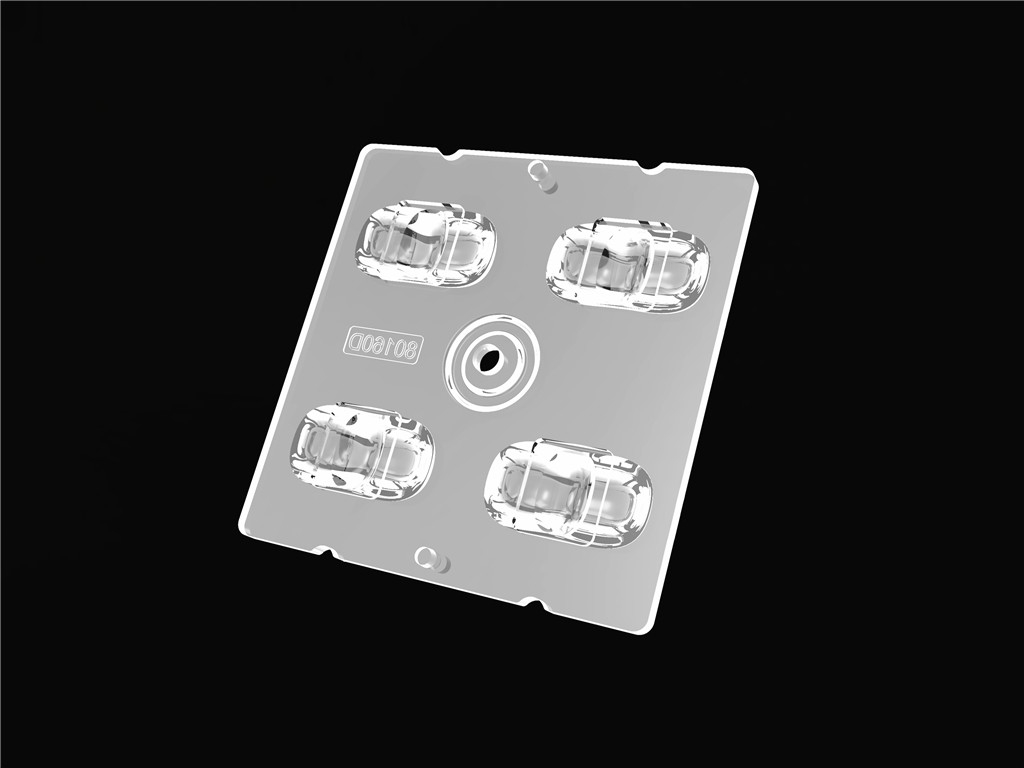4IN1 50 * 50mm 80 * 160 درجة زاوية شعاع العدسة LED Street Lighting Module للإضاءة البلدية