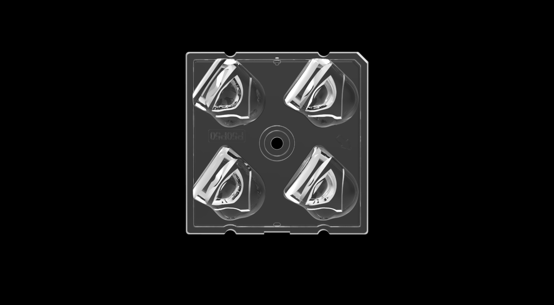 50 * 50mm High Transmittance LED Street Light Module مع 4IN1 50 درجة استقطاب نوع العدسة وشرائح SMD5050 LED