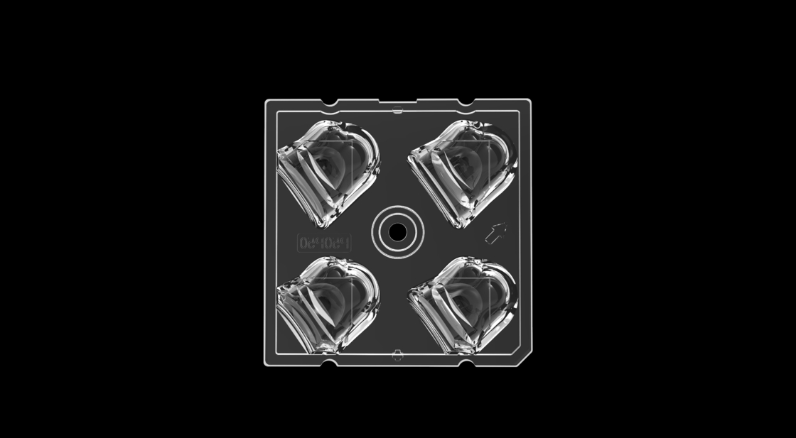 50 * 50mm High Transmittance LED Street Light Module مع 4IN1 50 درجة استقطاب نوع العدسة وشرائح SMD5050 LED