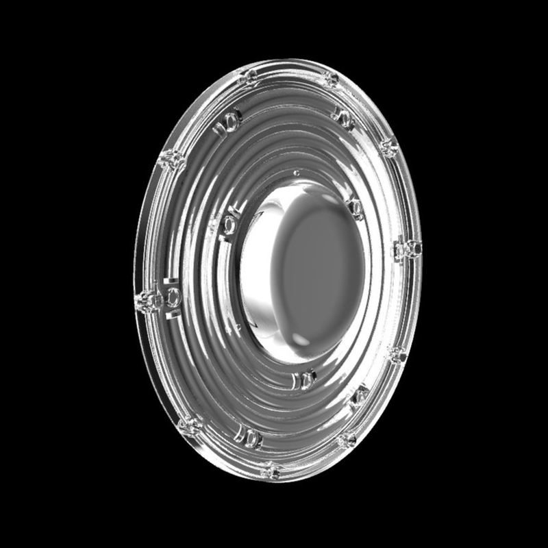 φ235mm UFO مستديرة العدسة الضوئية العالية 100W 150W 3030 مصباح التعدين المصباح 90 درجة العدسة الضوئية