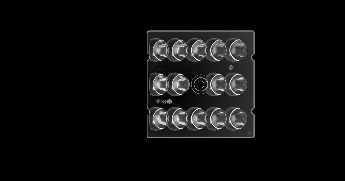 عدسة PHILIPS SMD3030 مربعة LED 14 في 1 ، عيون تحمي عدسة SMD LED لإضاءة الشوارع LED